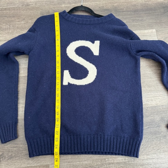 SMART TURNOUT Men’s Lambswool Varsity S Sweater size S - Picture 7 of 9